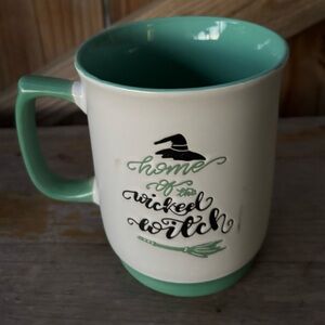 Home of the Wicked Witch Oversized 20oz Off White & Mint Green Stoneware Mug
